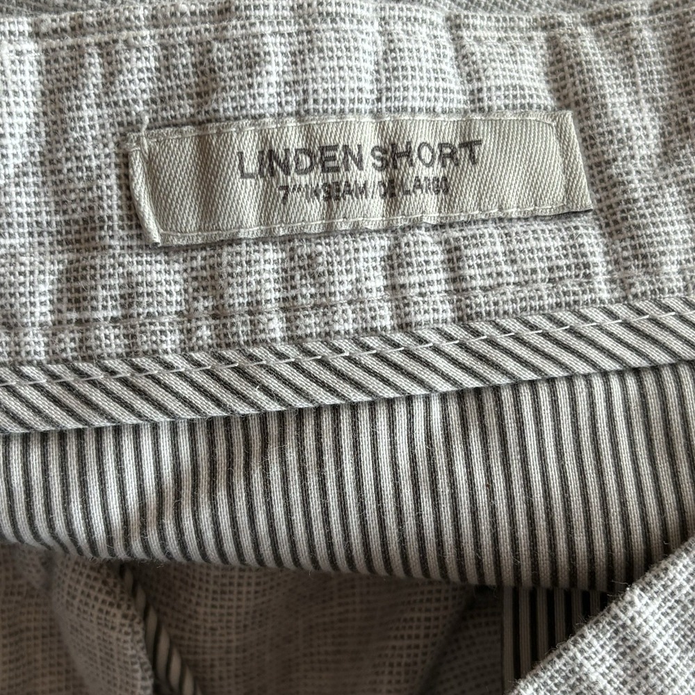 Goodfellow Linden Bermuda Shorts Mens sz‎ 40 Flat Front Linen Blend Pockets Gray - Picture 4 of 7